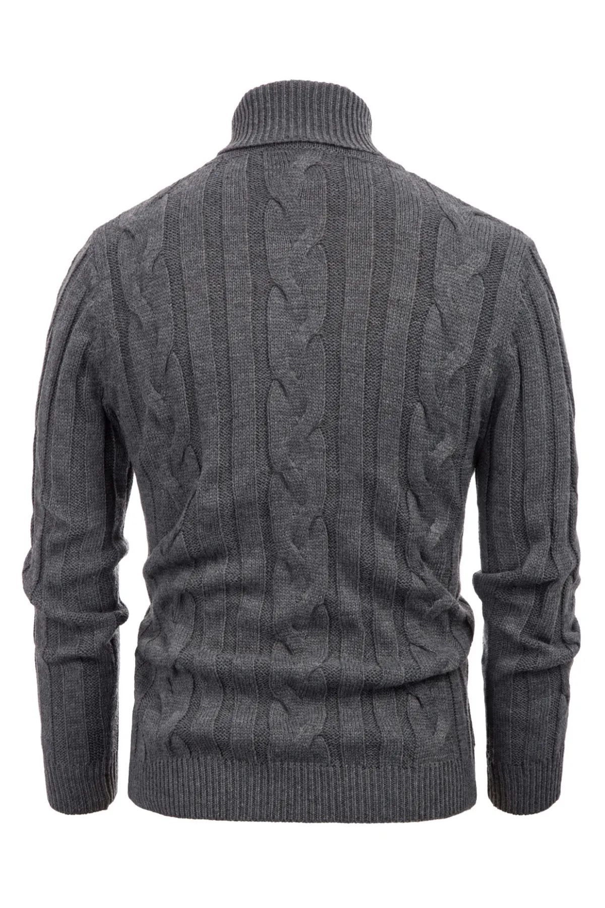 Men's Casual Turtleneck Sweaters Cable Knit Thermal Pullover Sweater