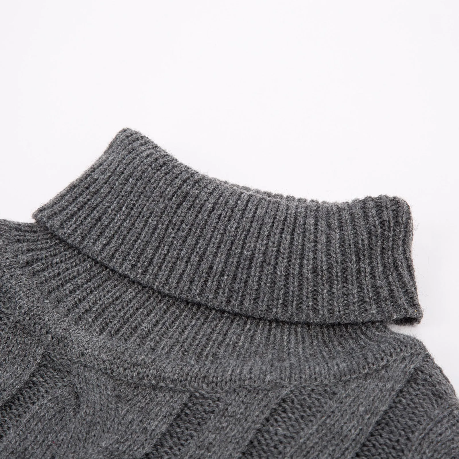 Men's Casual Turtleneck Sweaters Cable Knit Thermal Pullover Sweater