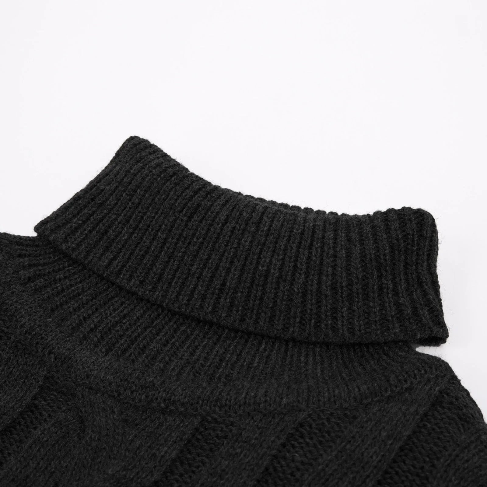 Men's Casual Turtleneck Sweaters Cable Knit Thermal Pullover Sweater