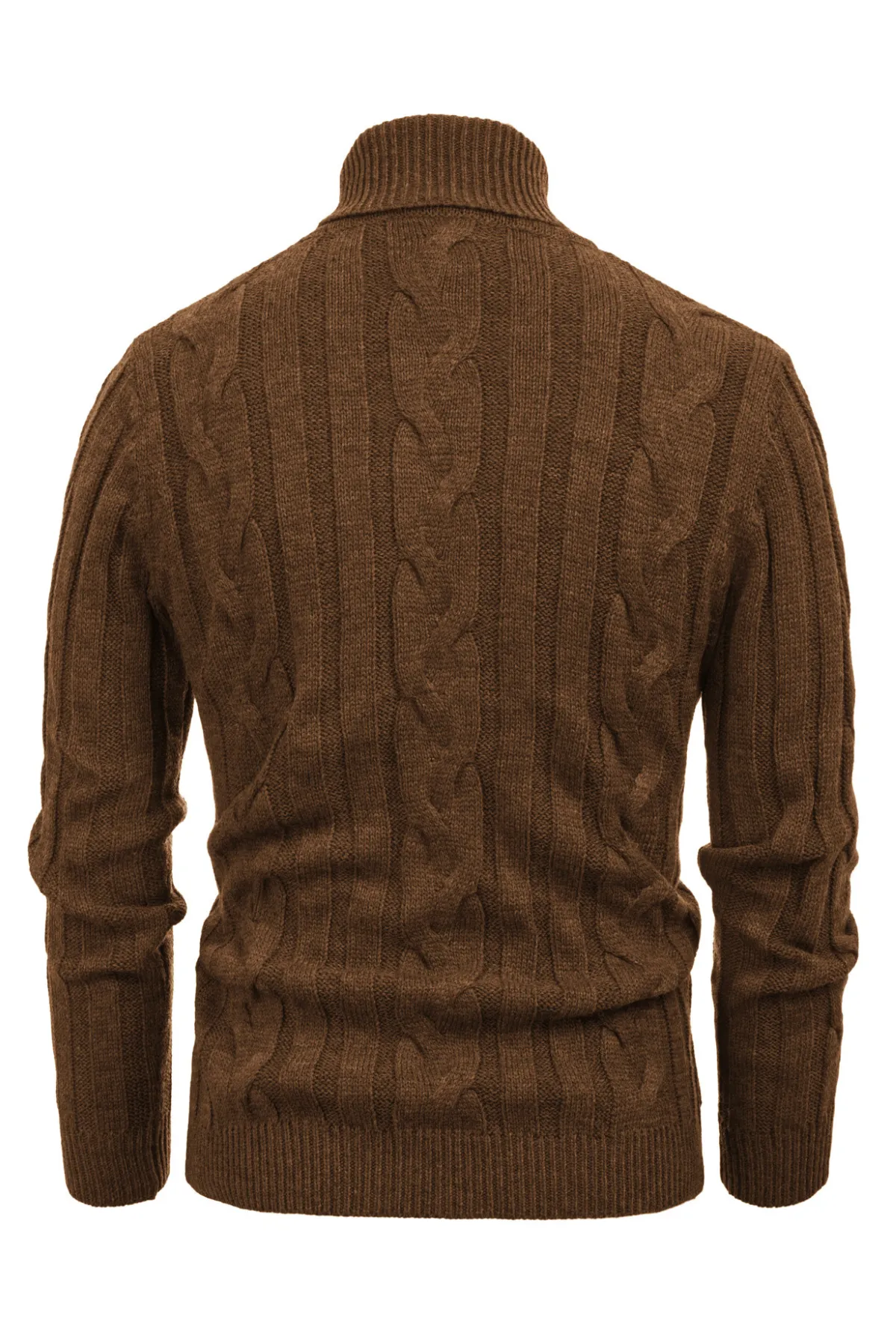 Men's Casual Turtleneck Sweaters Cable Knit Thermal Pullover Sweater