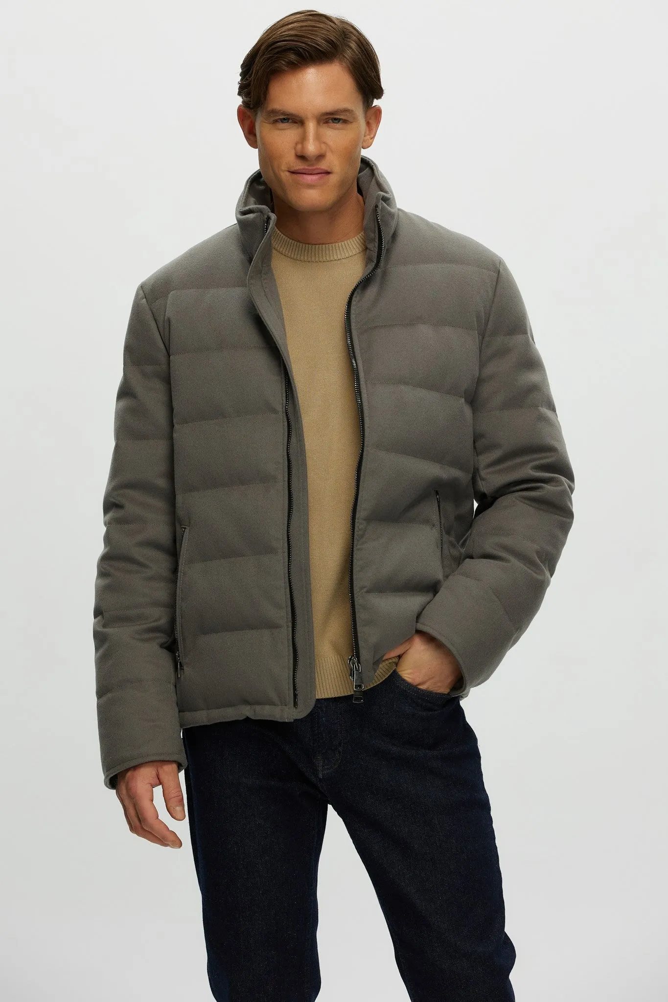 Men's Loro Piana Cashmere Quilted Down Jacket