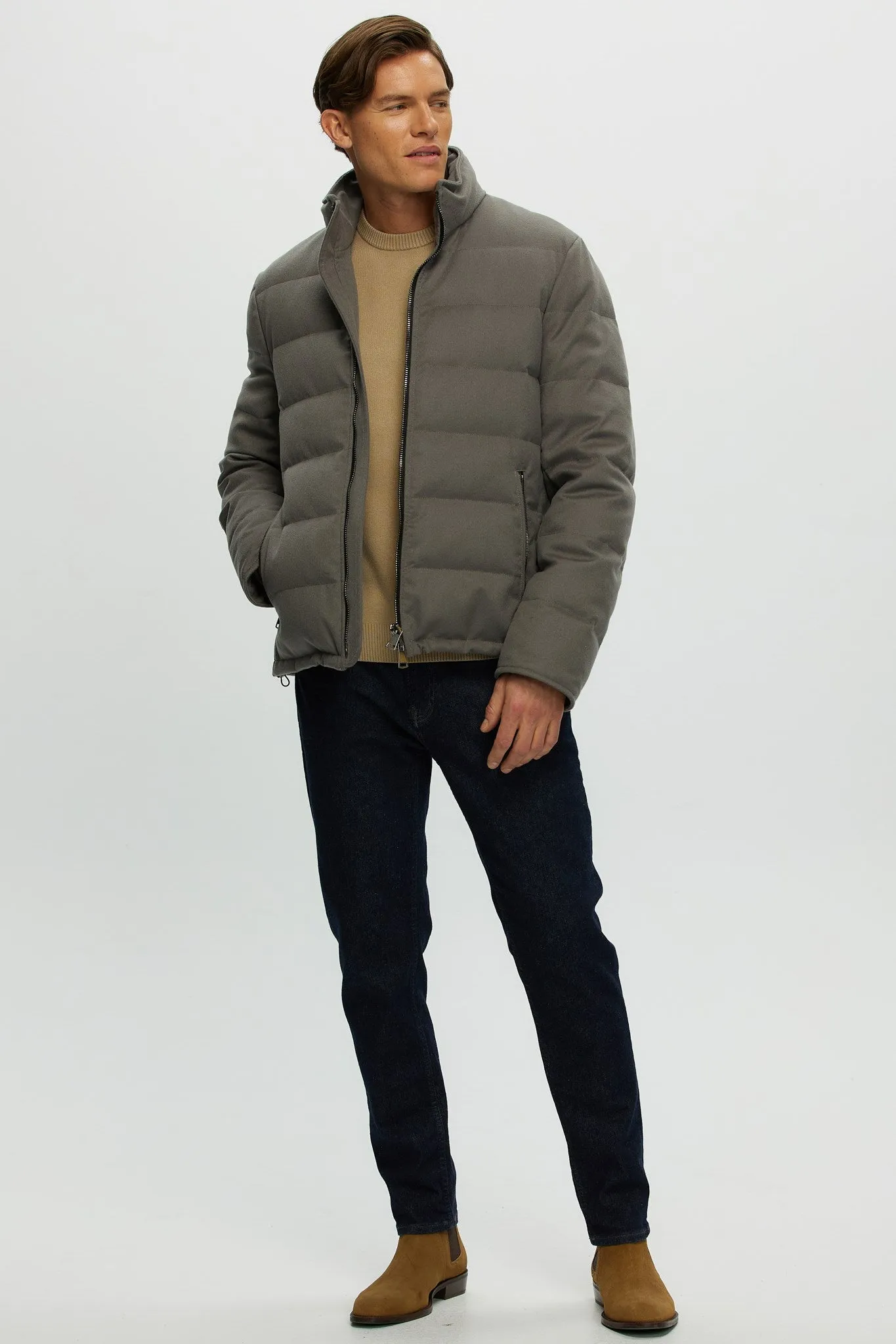 Men's Loro Piana Cashmere Quilted Down Jacket