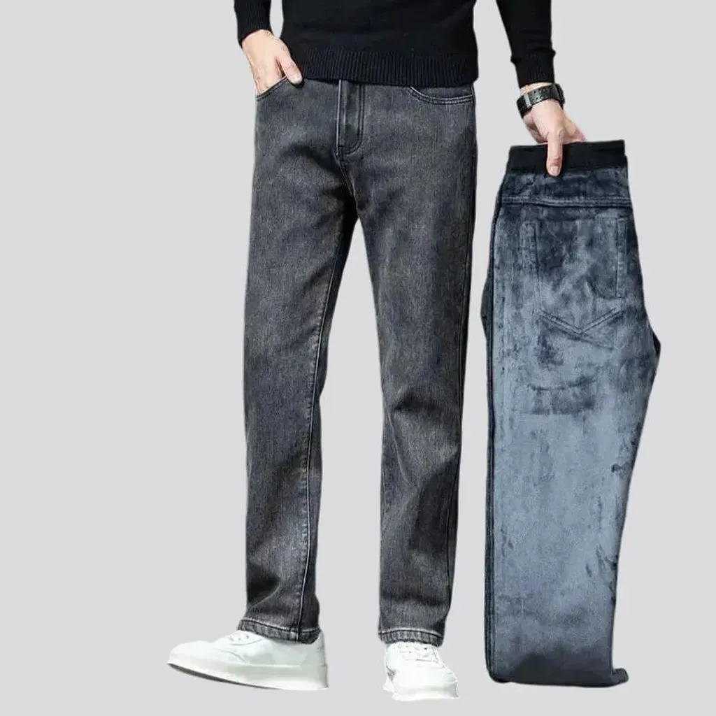 Mid-waist 90s style stretchable men's jeans