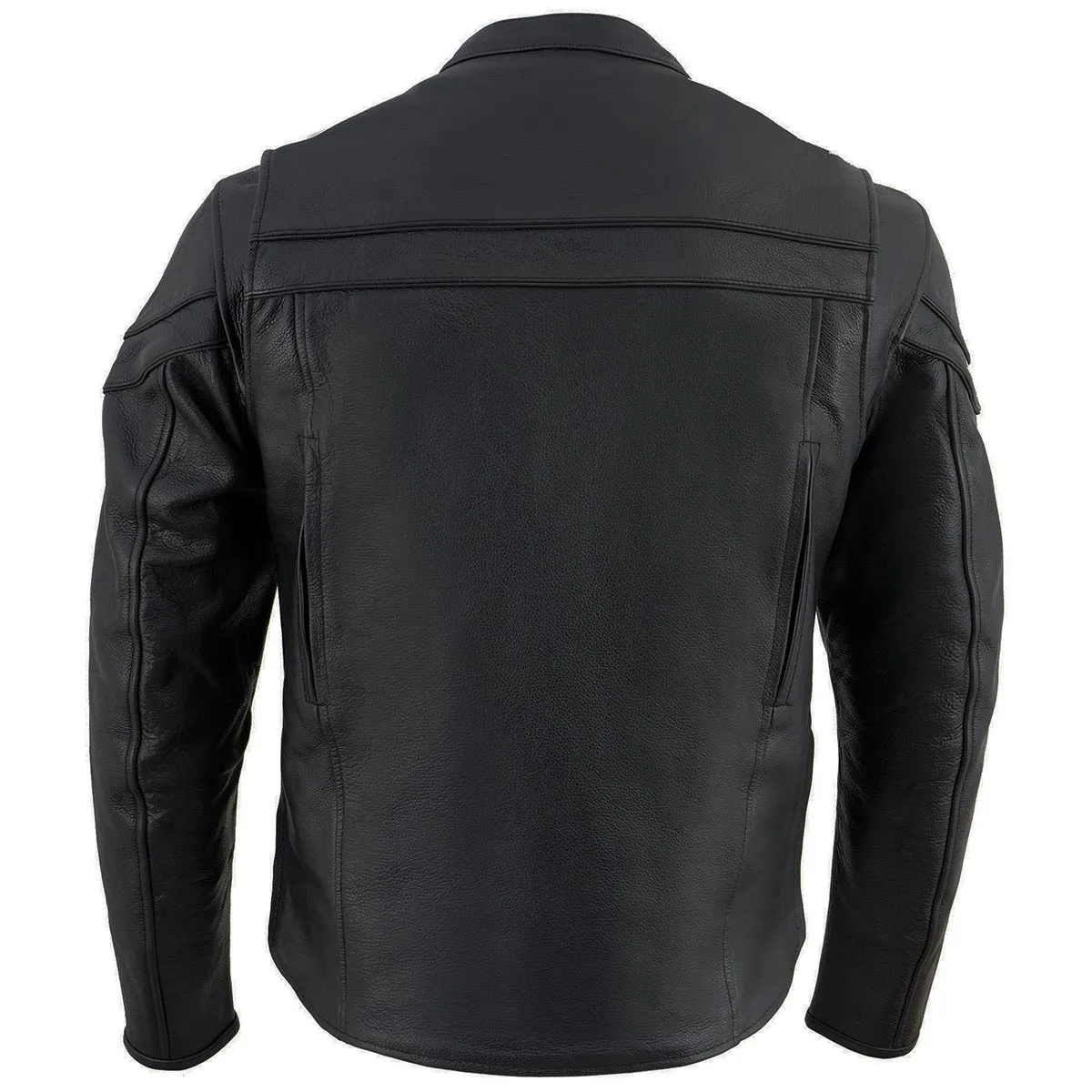 Milwaukee Leather SH1408 Men's Sporty Crossover Vented Black Motorcycle Leather Scooter Jacket