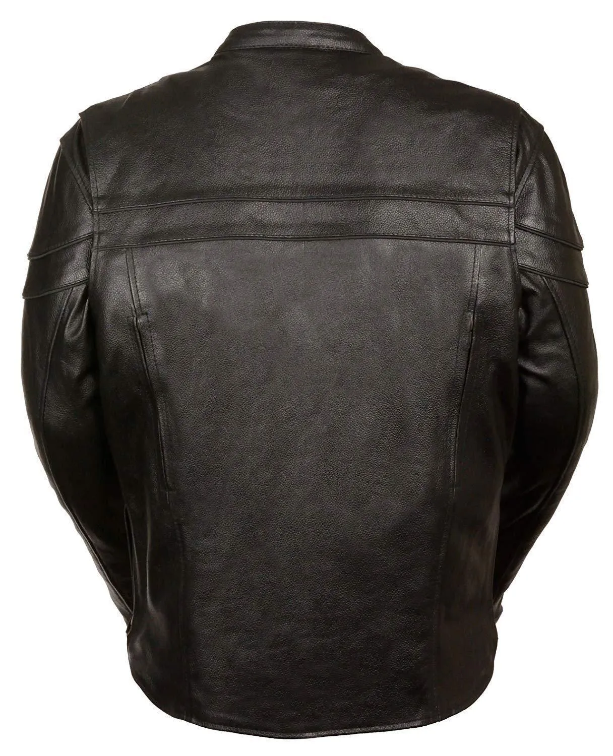 Milwaukee Leather SH1408 Men's Sporty Crossover Vented Black Motorcycle Leather Scooter Jacket