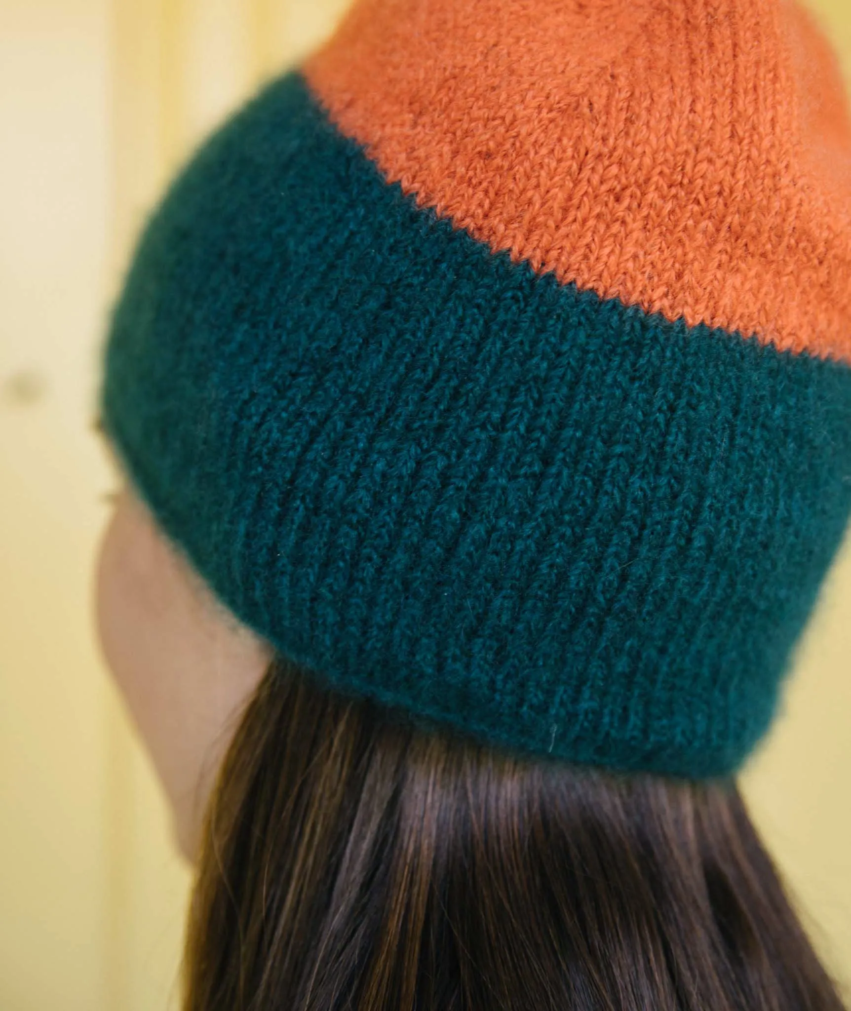 Minimalist Hat: Color-Blocked Version Using Lang Cashmere Light