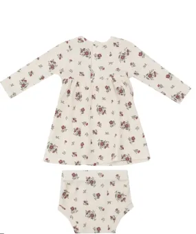 Misty Rose Floral Simple Dress and Bloomer