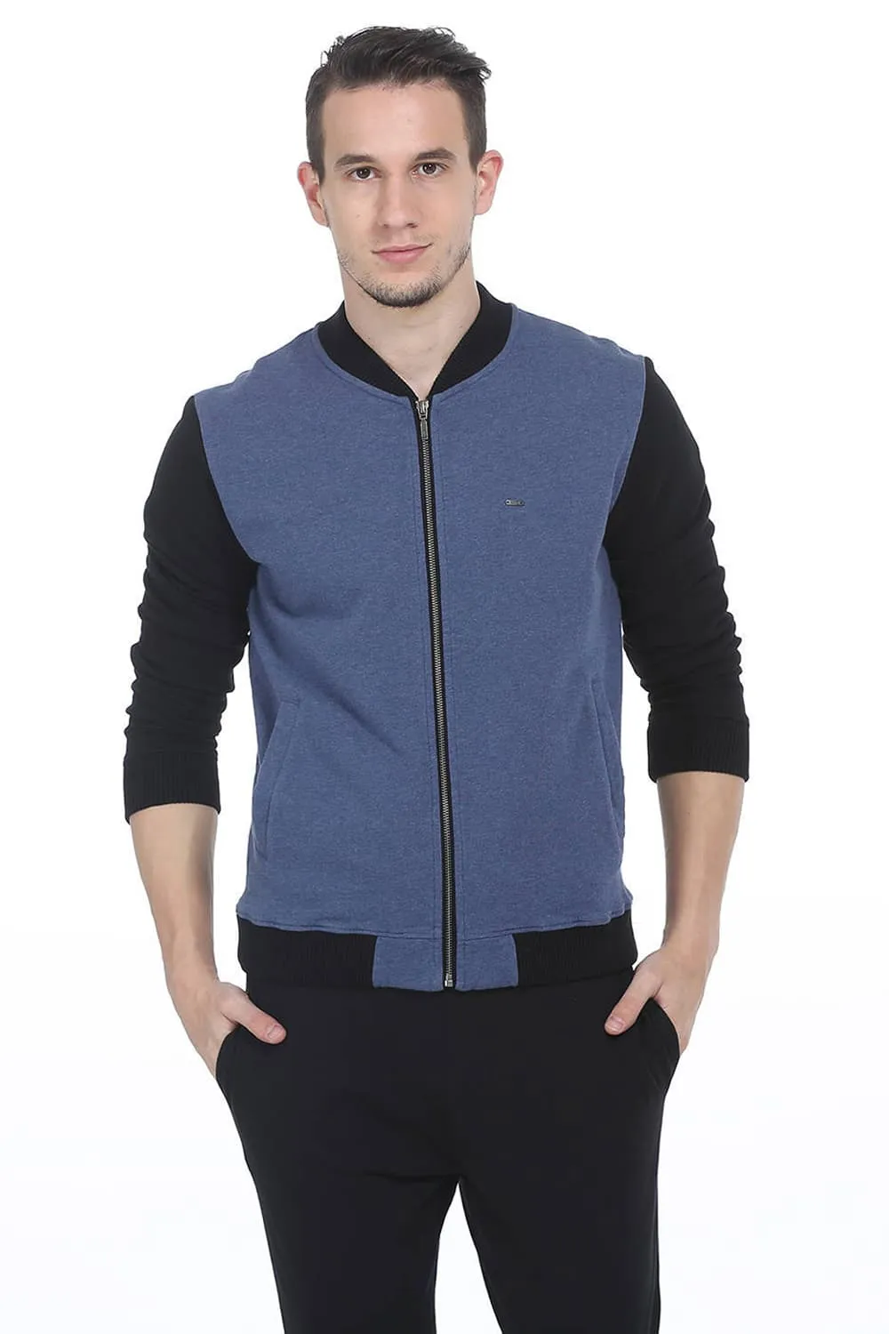 Muscle Fit High Neck Knit Jacket