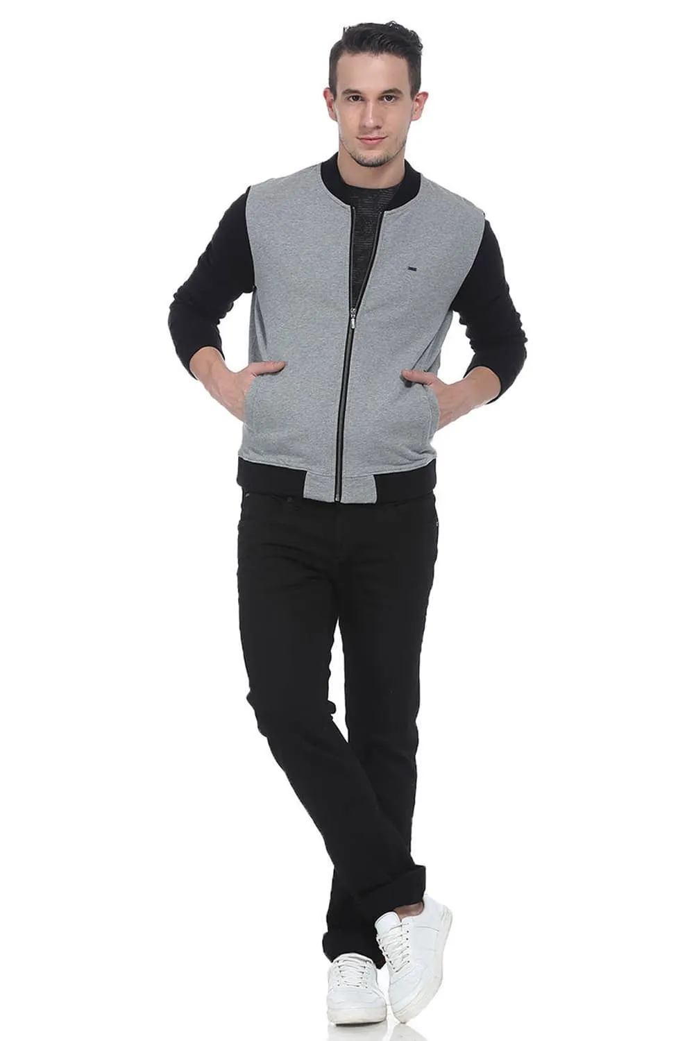 Muscle Fit High Neck Knit Jacket