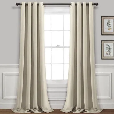 New - Set of 2 (84"x52") Insulated Grommet Blackout Window Curtain Panels Neutral - Lush Décor