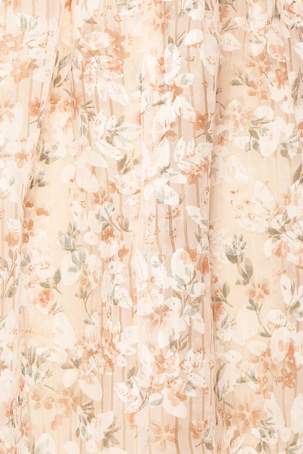 Nicky | Short Floral Beige Babydoll Dress