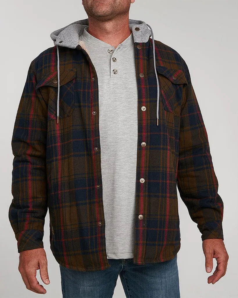 NorthWoods Berber Lined Hooded Shirt Jacket