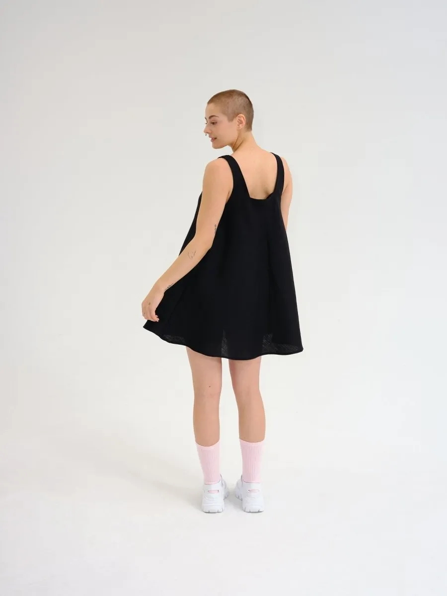 Odeyalo Nili Dress (Black Linen)