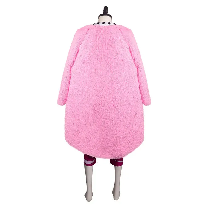 One Piece Doflamingo Cosplay Costume Donquixote Pink Cloak Cape Uniform Halloween Christmas Suit