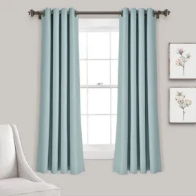 Open Box - Set of 2 (63"x52") Insulated Grommet Top Blackout Curtain Panels Blue - Lush Décor