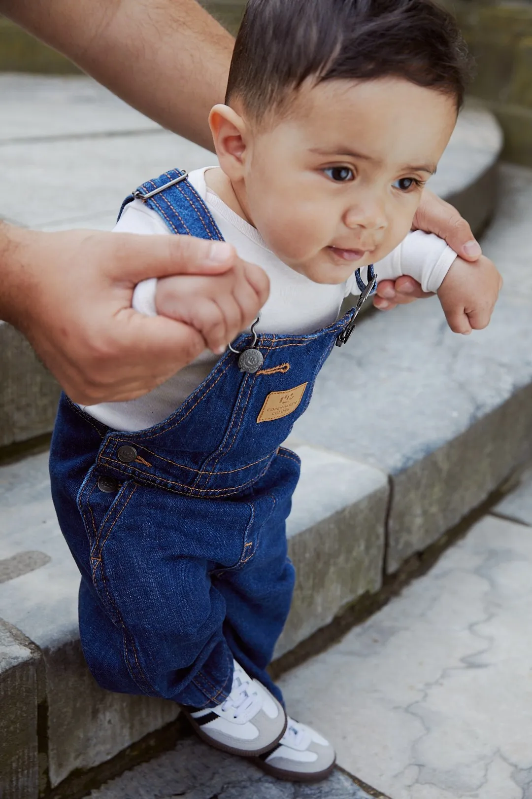 ORGANIC BABY OVERALLS - DARK INDIGO BLUE WASHED