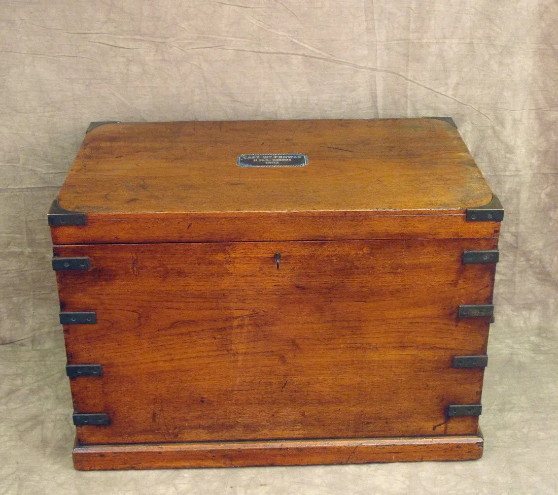 Original British Naval Named Captains Chest from the H.M.S. SIRIUS, Dated 1802