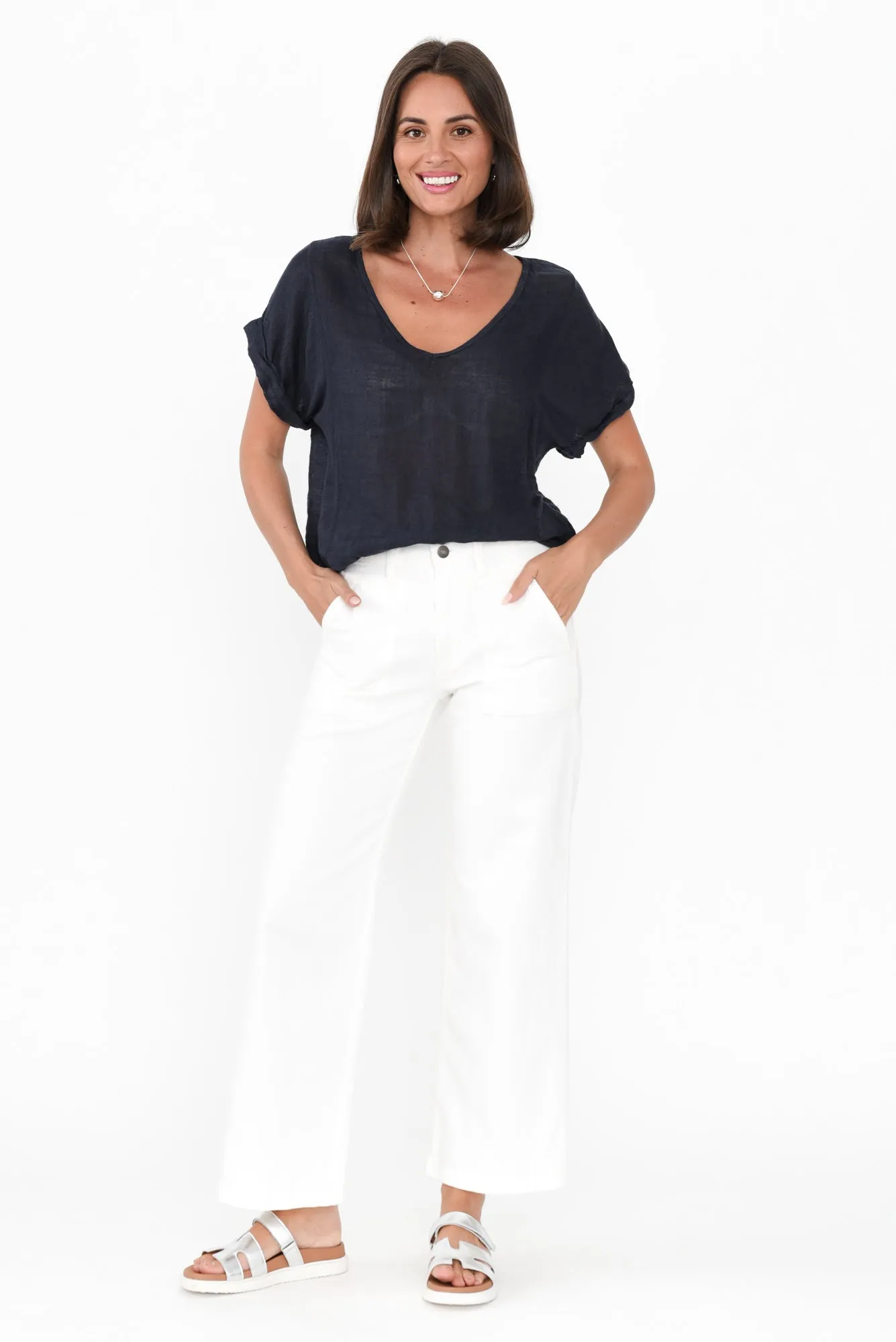 Orwell White Wide Leg Jeans