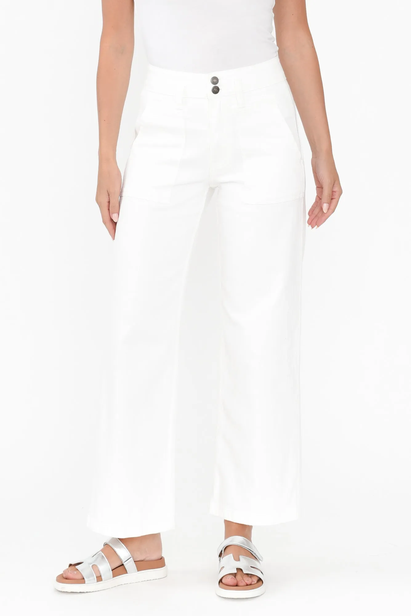 Orwell White Wide Leg Jeans