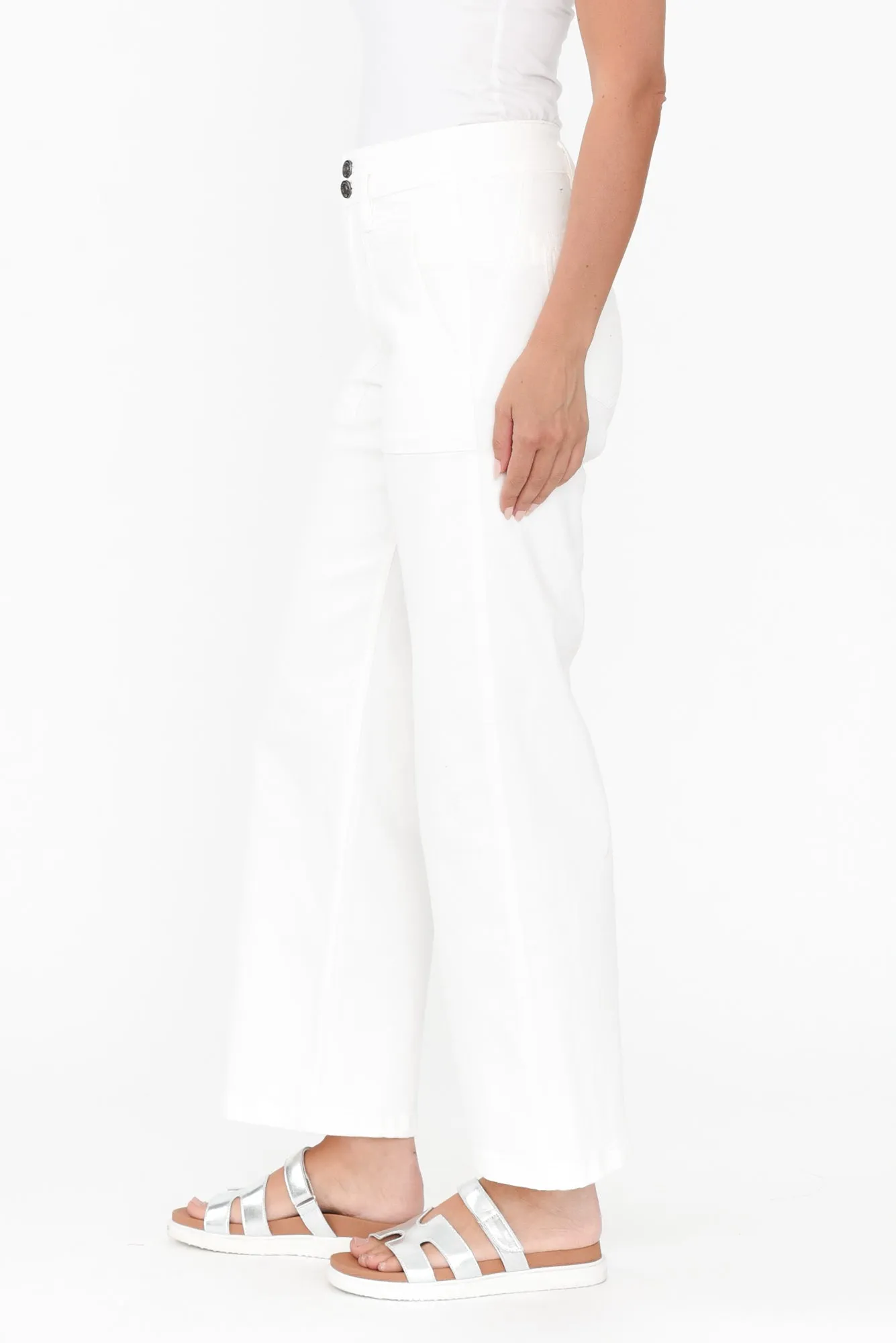 Orwell White Wide Leg Jeans