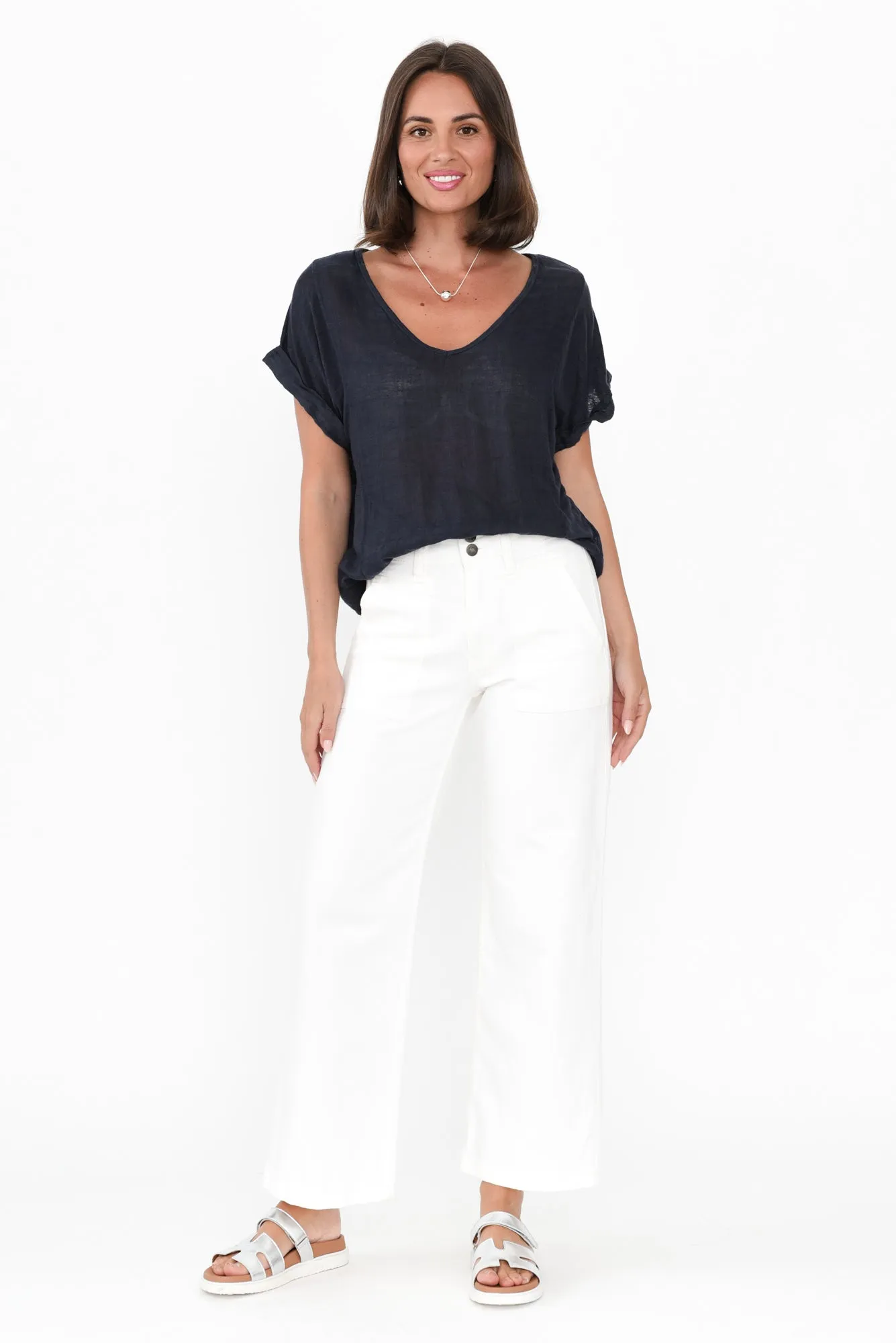 Orwell White Wide Leg Jeans