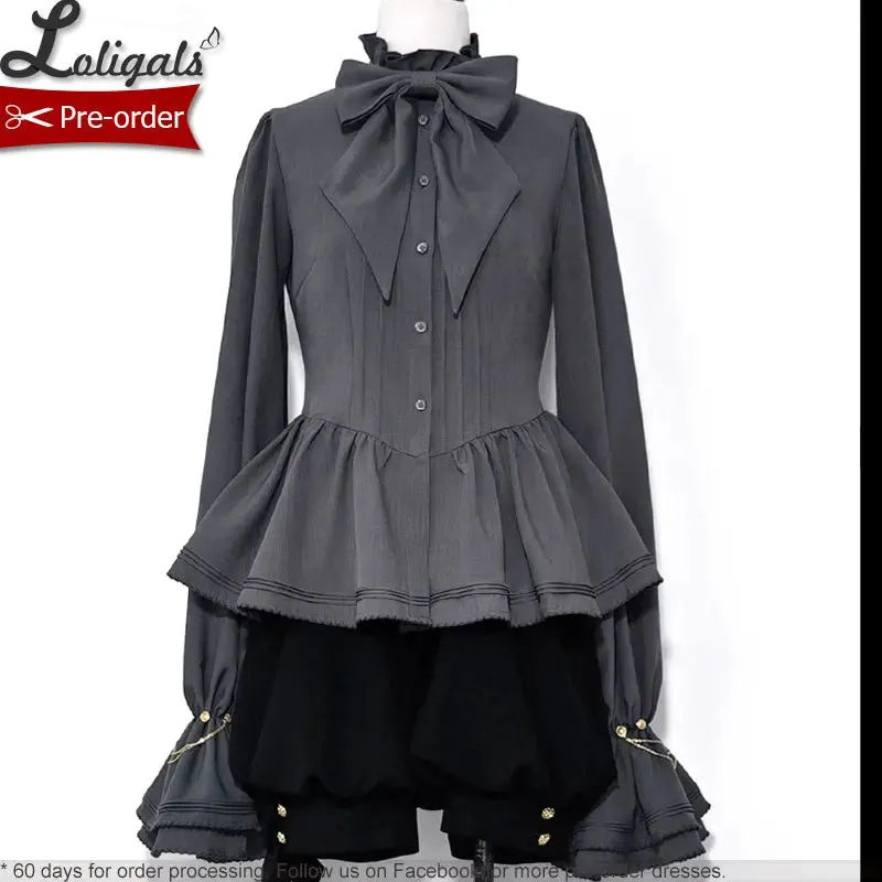 Ouji Lolita Gothic Hooded Rabbit Ear Cape / Short Pants / Long Sleeve Shirt by Princess Chronicles ~ Rabbit in Moonlight