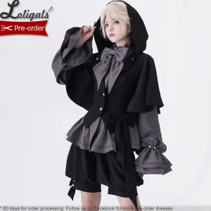 Ouji Lolita Gothic Hooded Rabbit Ear Cape / Short Pants / Long Sleeve Shirt by Princess Chronicles ~ Rabbit in Moonlight