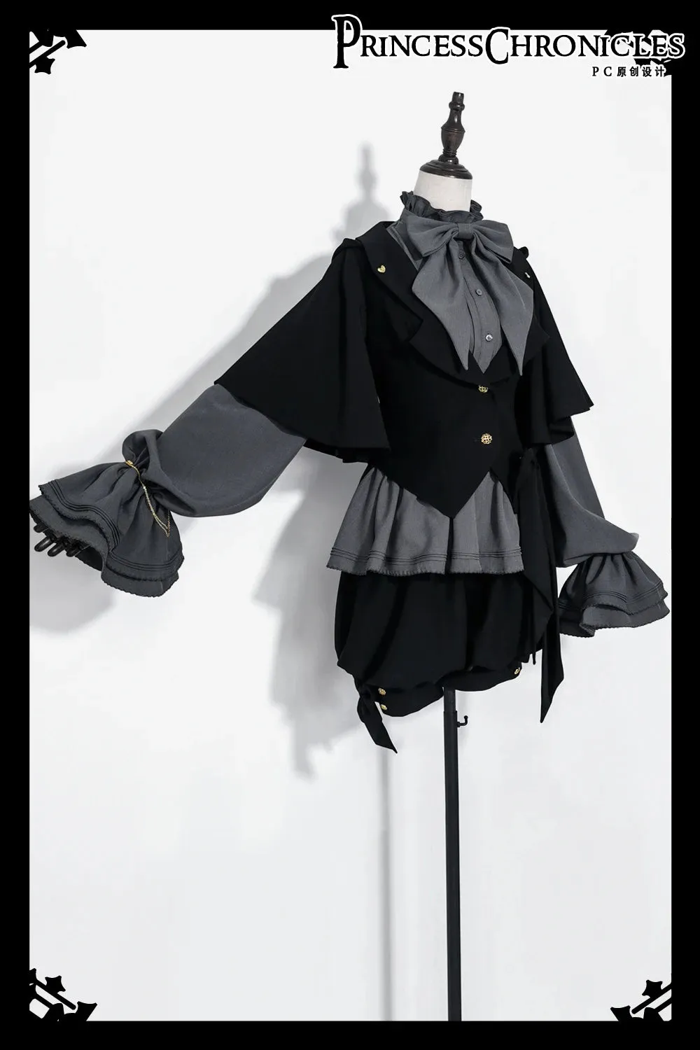 Ouji Lolita Gothic Hooded Rabbit Ear Cape / Short Pants / Long Sleeve Shirt by Princess Chronicles ~ Rabbit in Moonlight