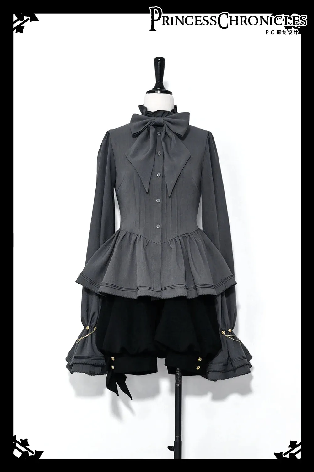 Ouji Lolita Gothic Hooded Rabbit Ear Cape / Short Pants / Long Sleeve Shirt by Princess Chronicles ~ Rabbit in Moonlight