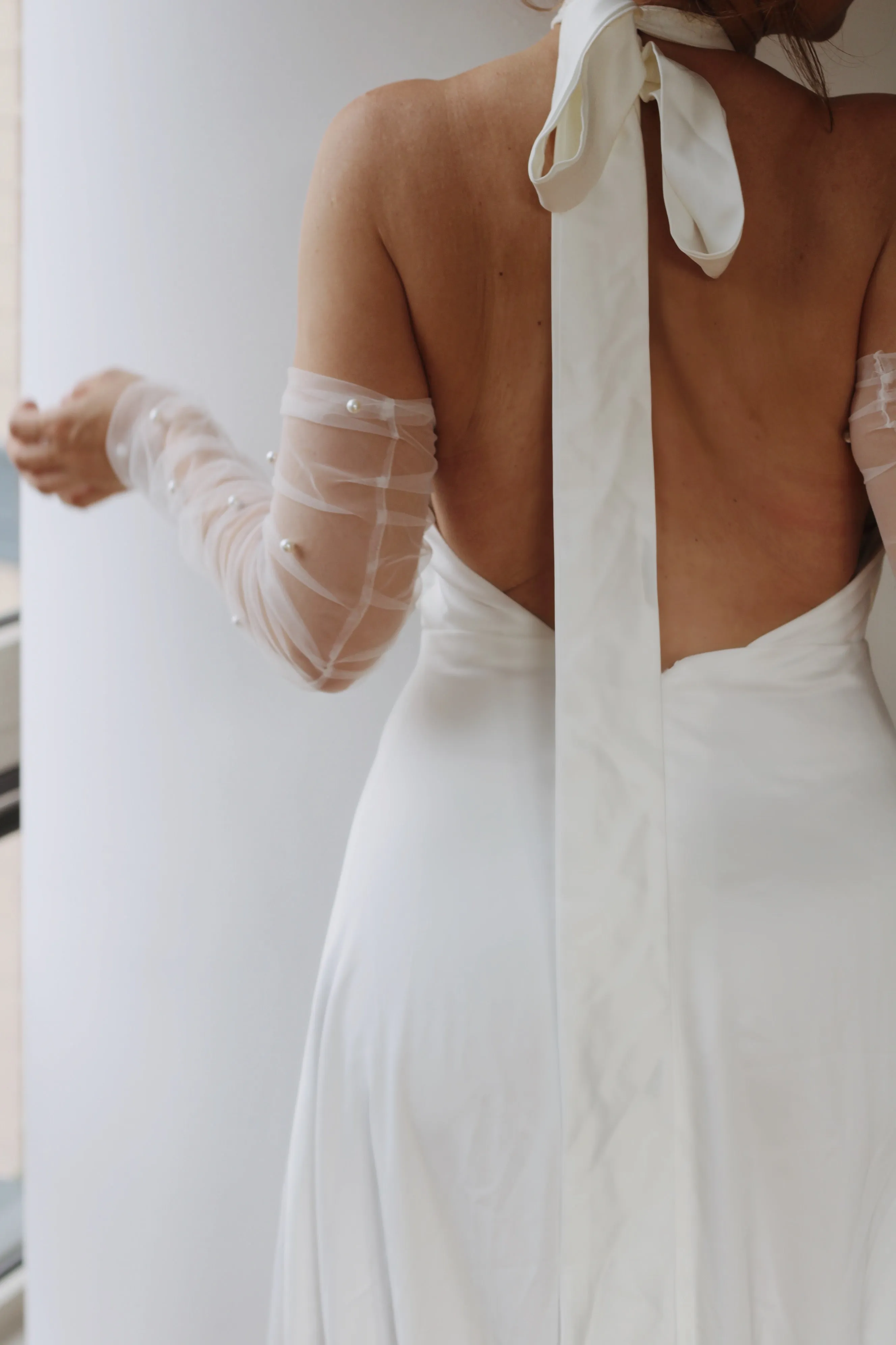 Pearl Tulle Bridal Sleeves