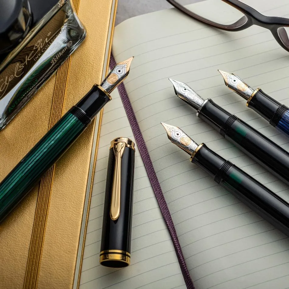 Pelikan Souveran M805 Fountain Pen - Black with Silver Trim