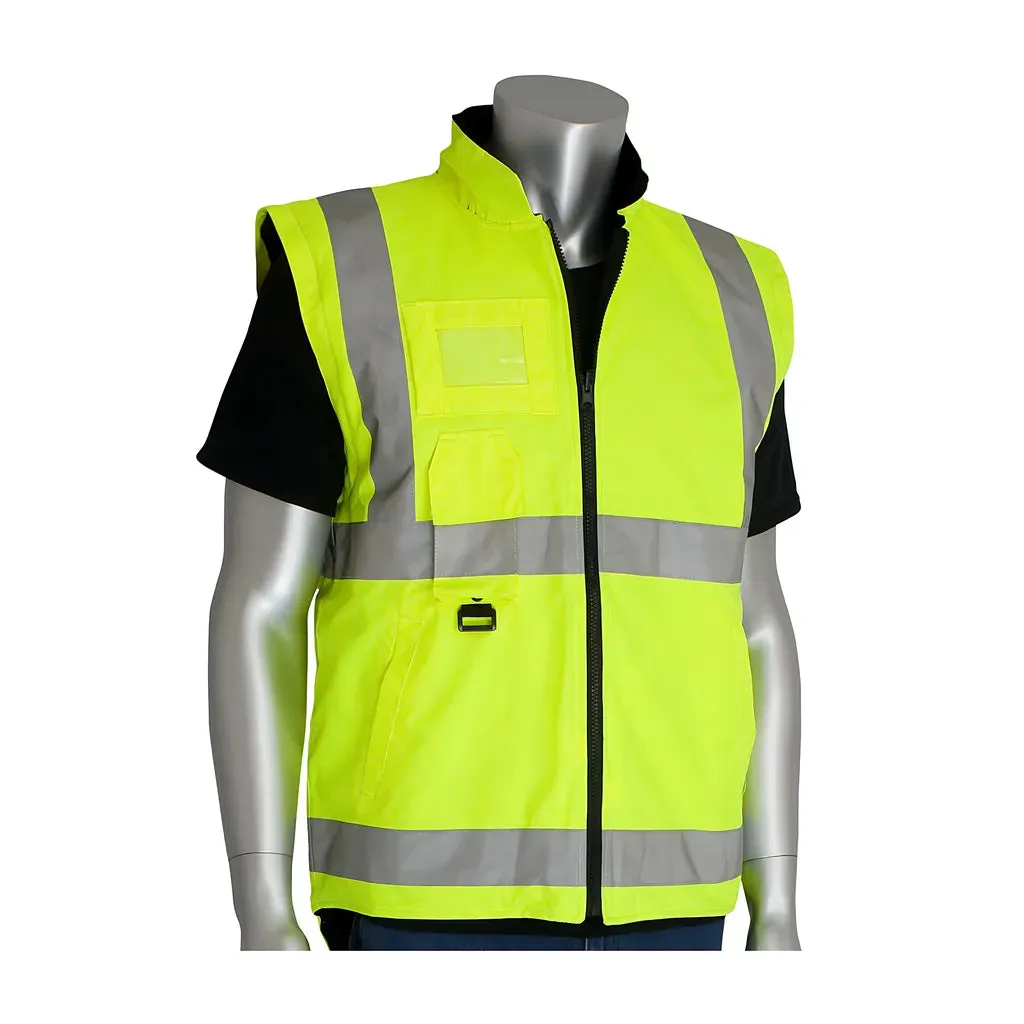 PIP 343-1756-YEL/M ANSI Type R Class 3 7-in-1 All Conditions Coat with Inner Jacket and Vest Combination