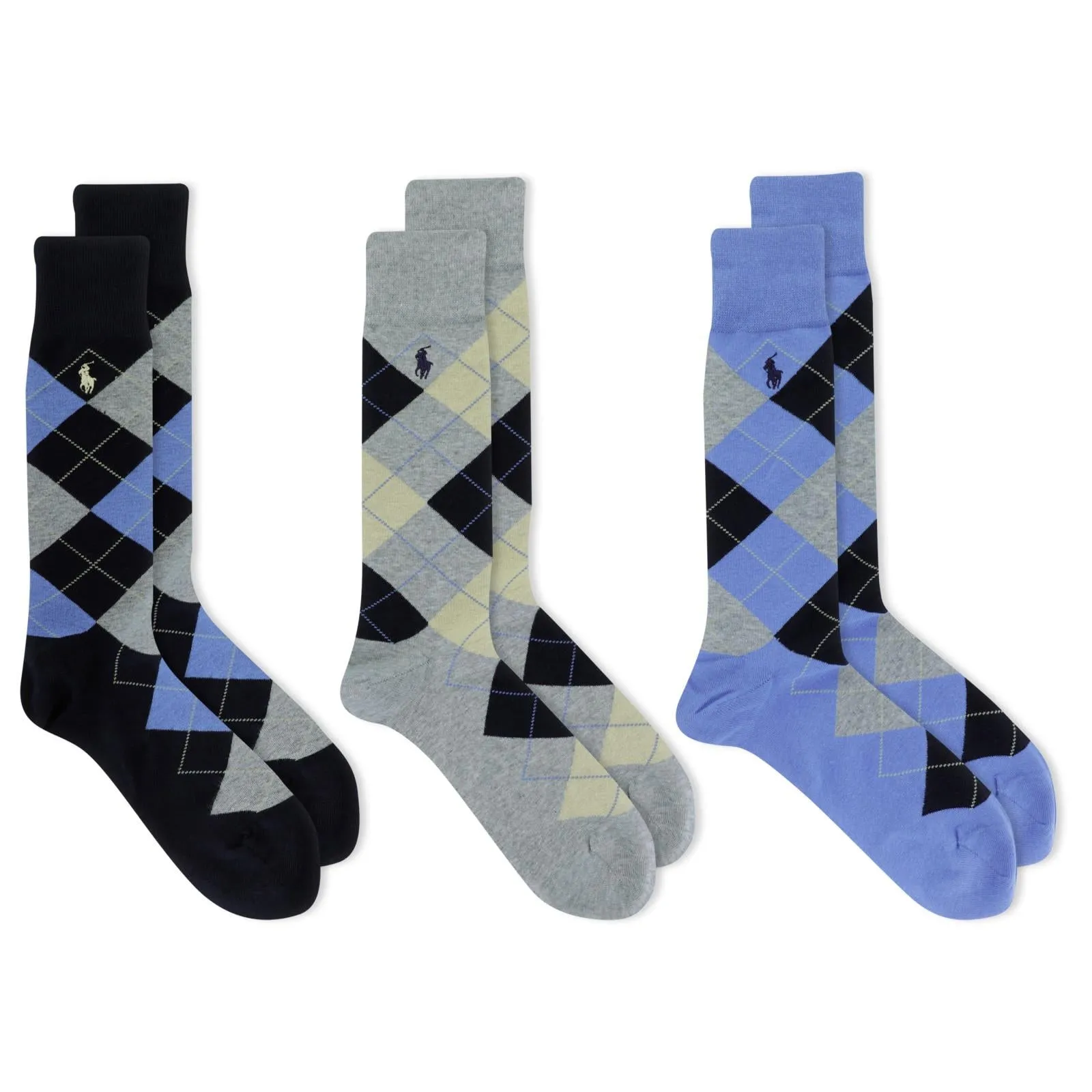 Polo Ralph Lauren Men's 3-Pack Classic Argyle Dress Socks