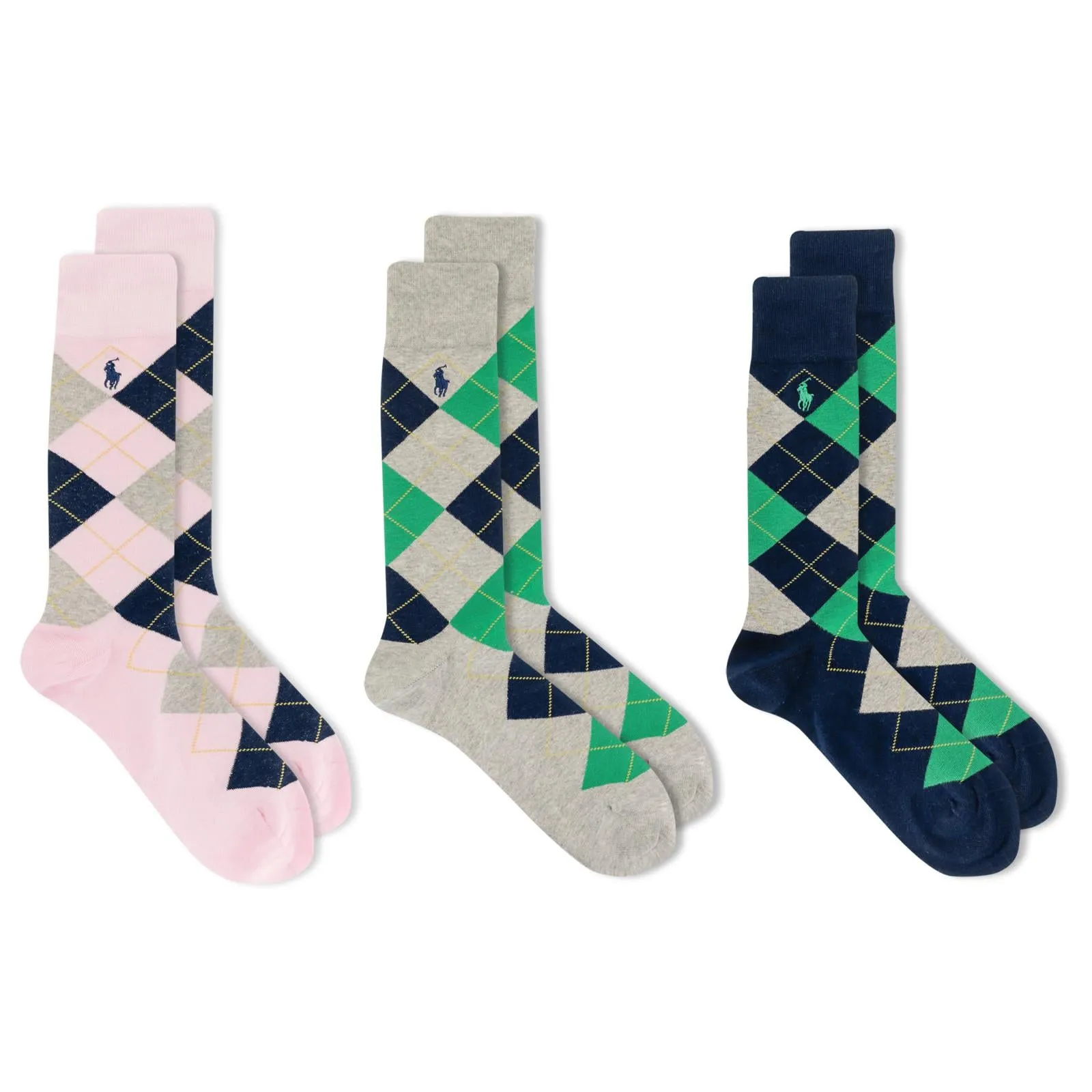 Polo Ralph Lauren Men's 3-Pack Classic Argyle Dress Socks