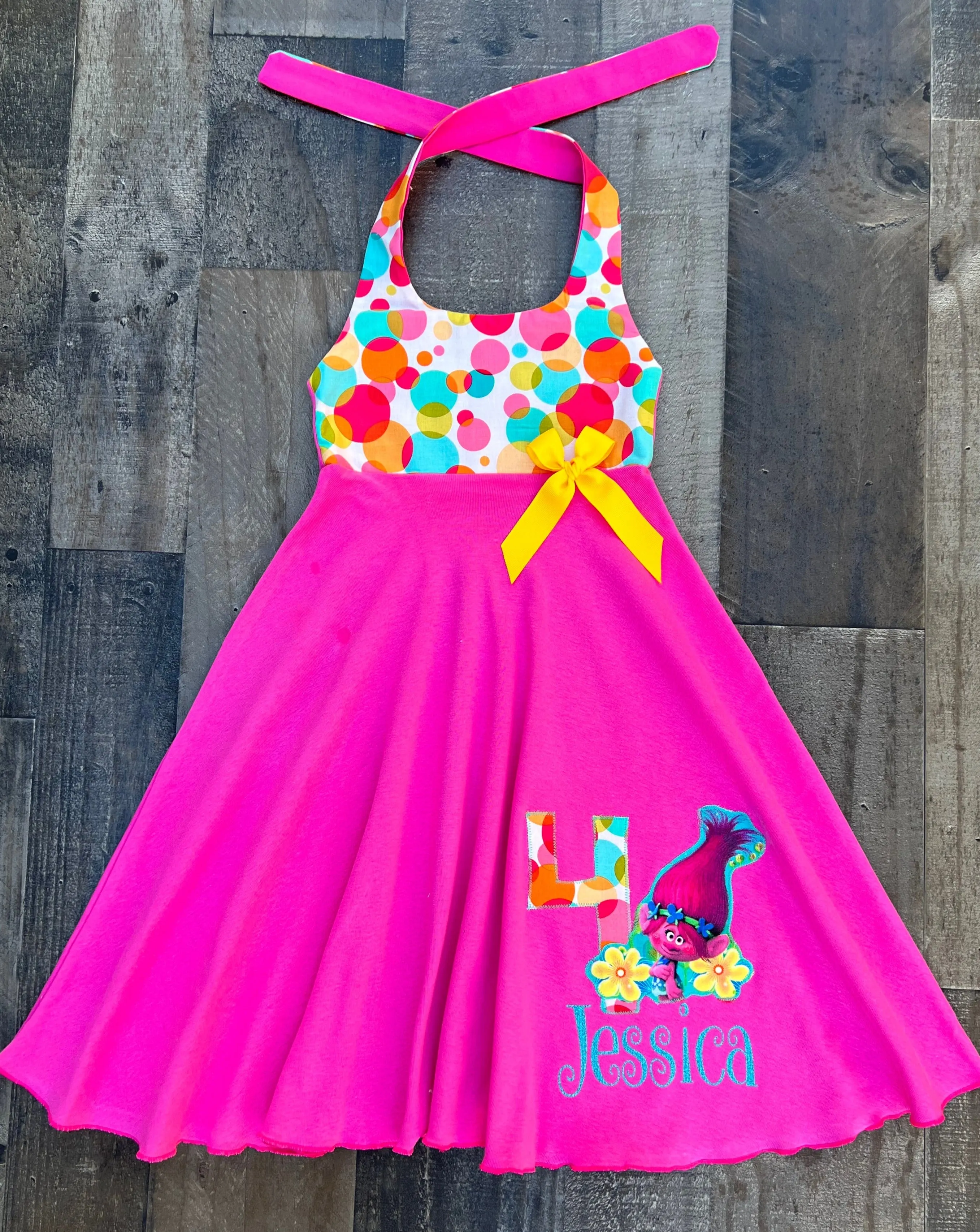 Poppy Troll Personalized Dress