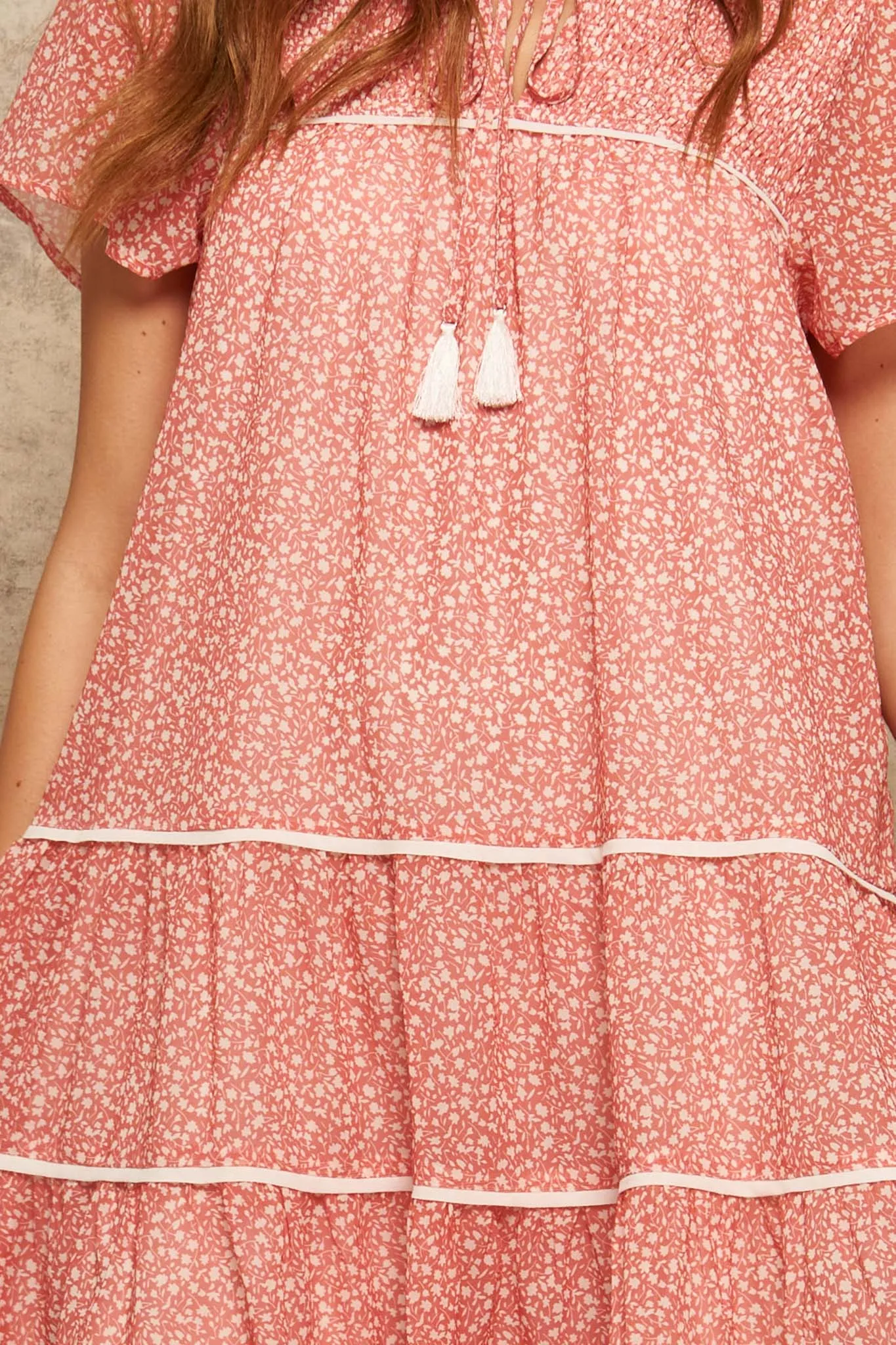 Pretty Posies Floral Chiffon Babydoll Dress