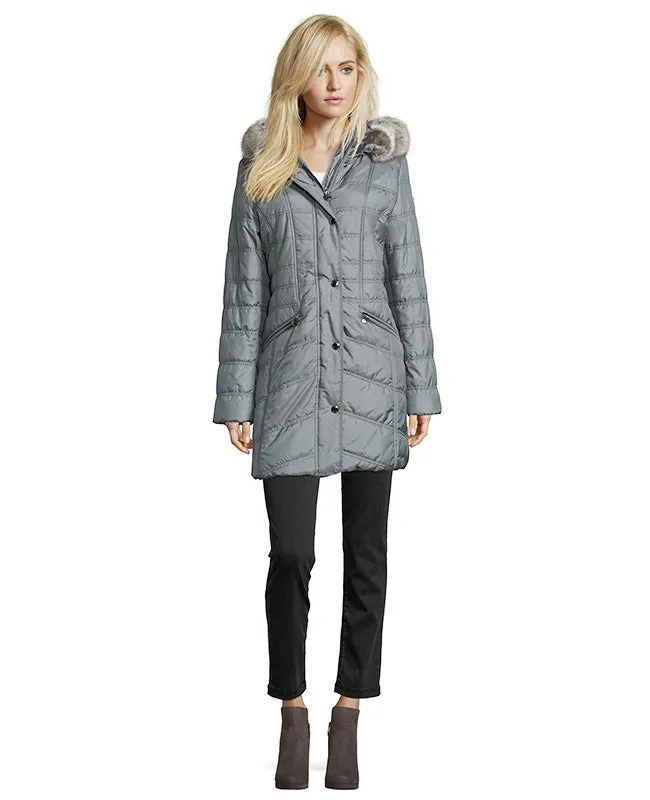 Quilted Coat with Hood