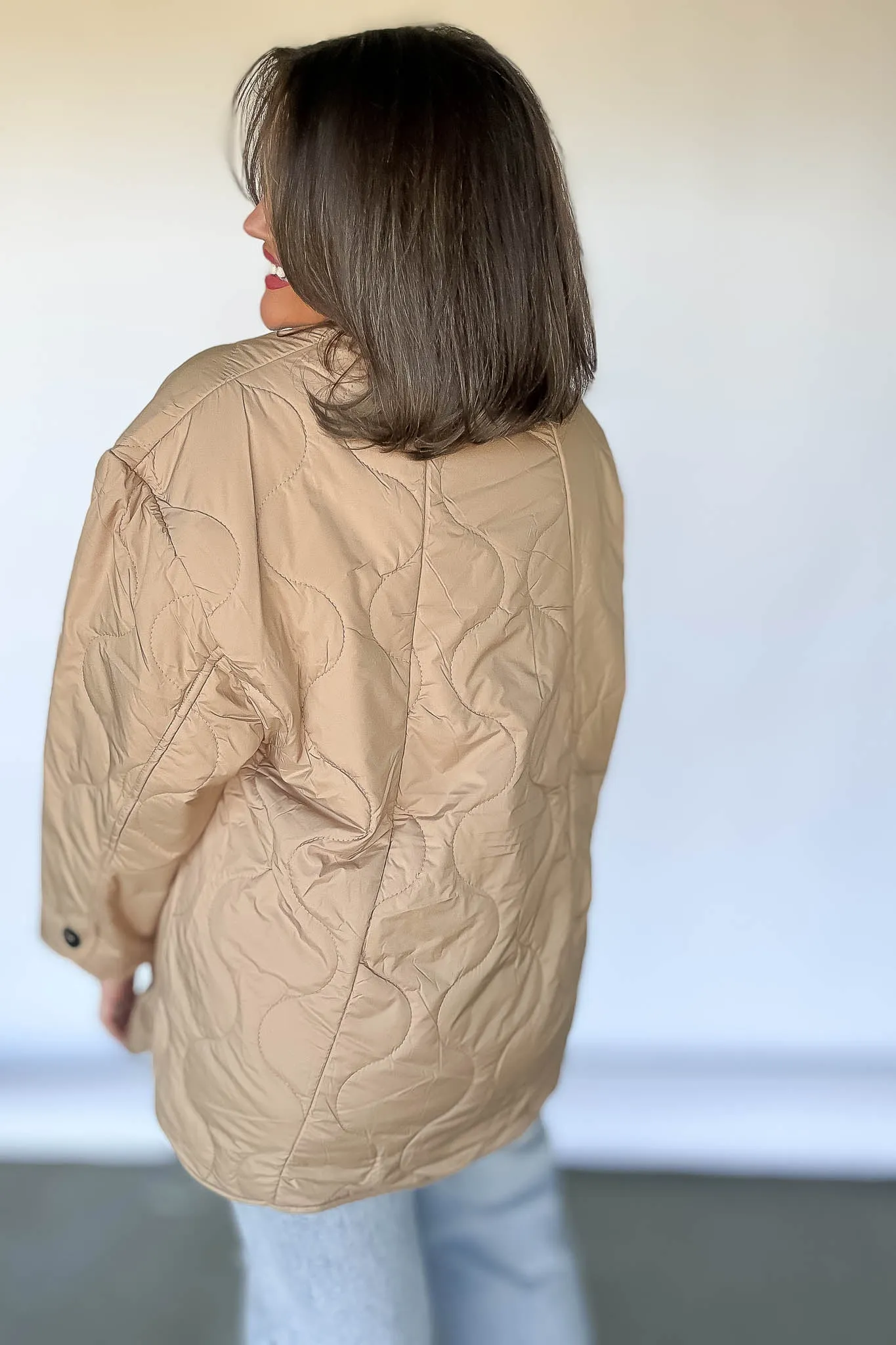 Quilted Mocha Liner Jacket Button Down