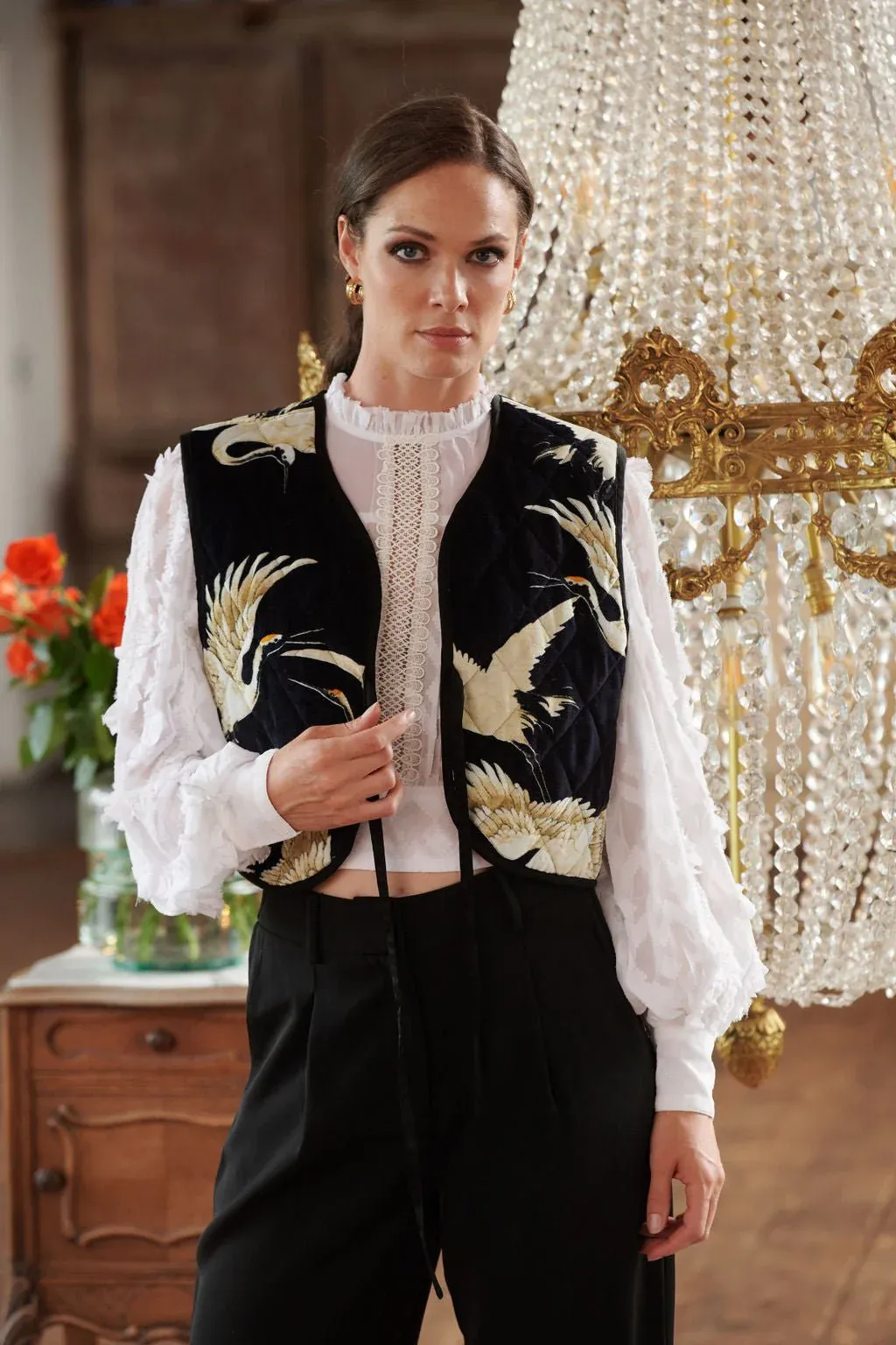 Quilted Waistcoat - Stork Black