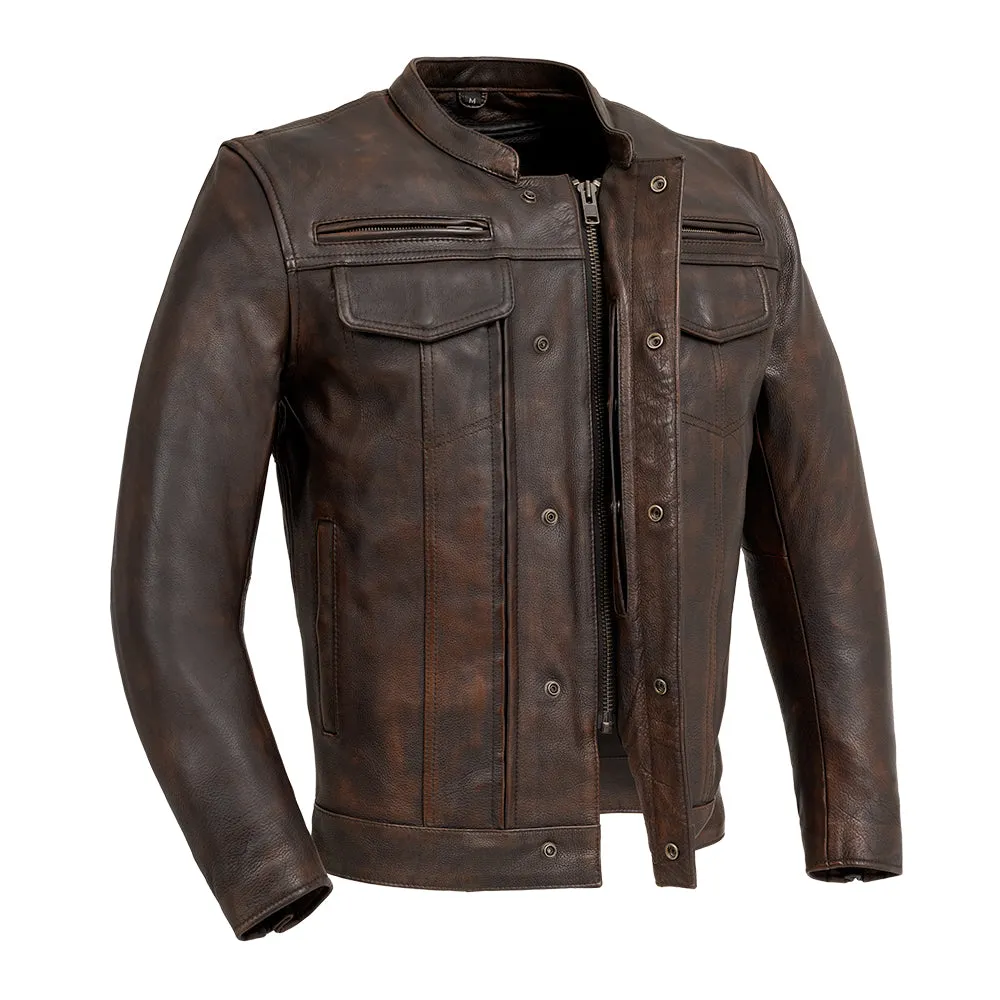 Raider Men's Motorcycle Leather Jacket - Copper