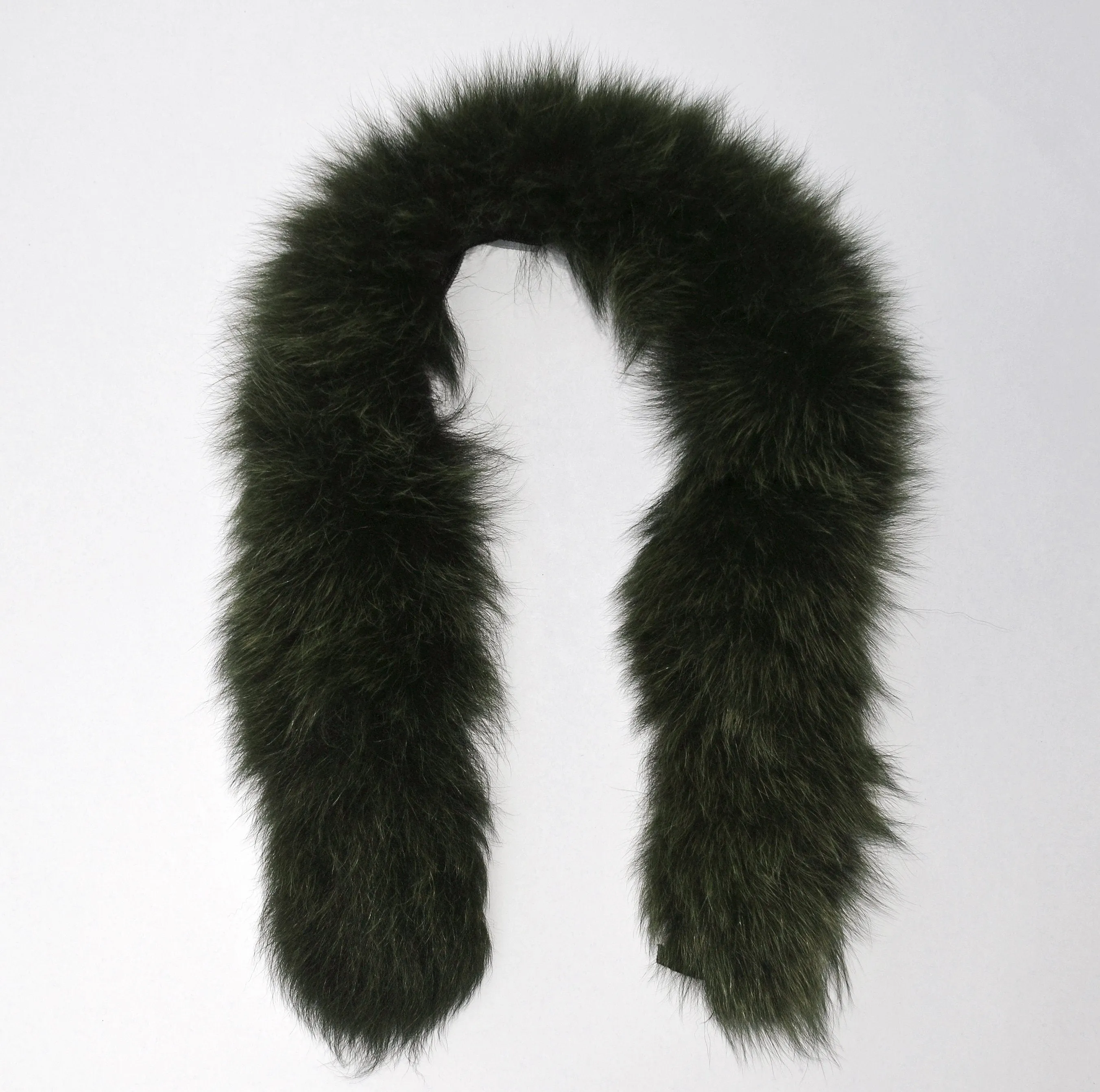 READY to SHIP, Real Fox Fur (Tail) Trim Hood, Fur collar trim, Fox Fur Collar, Fur Scarf, Fur Ruff, Fur Hood, Fur stripe, Coat Trim, Green