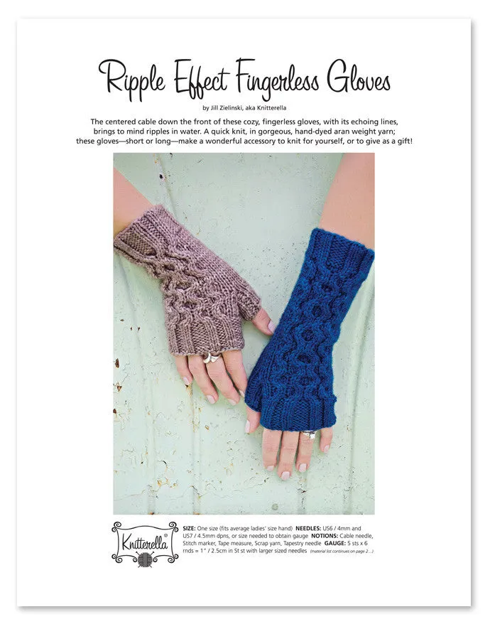 Ripple Effect Fingerless Mitts