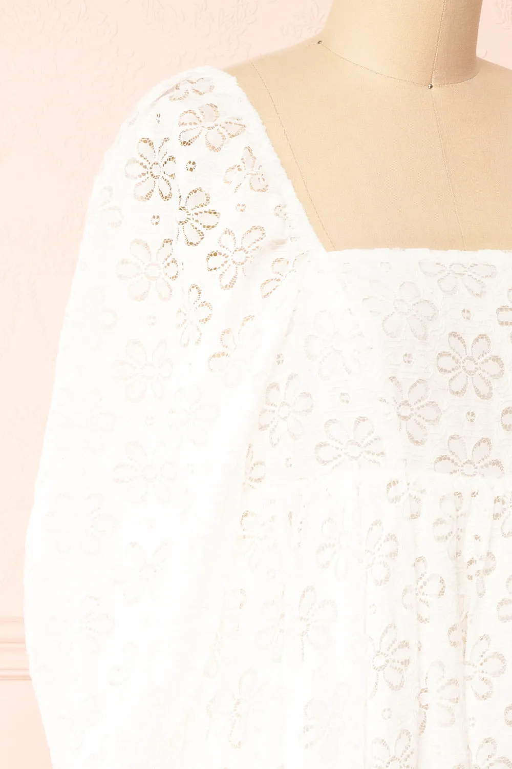 Rosenie | White Lace Babydoll Dress