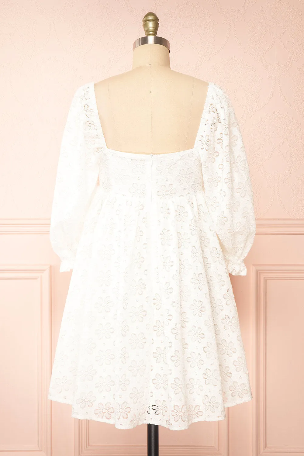 Rosenie | White Lace Babydoll Dress