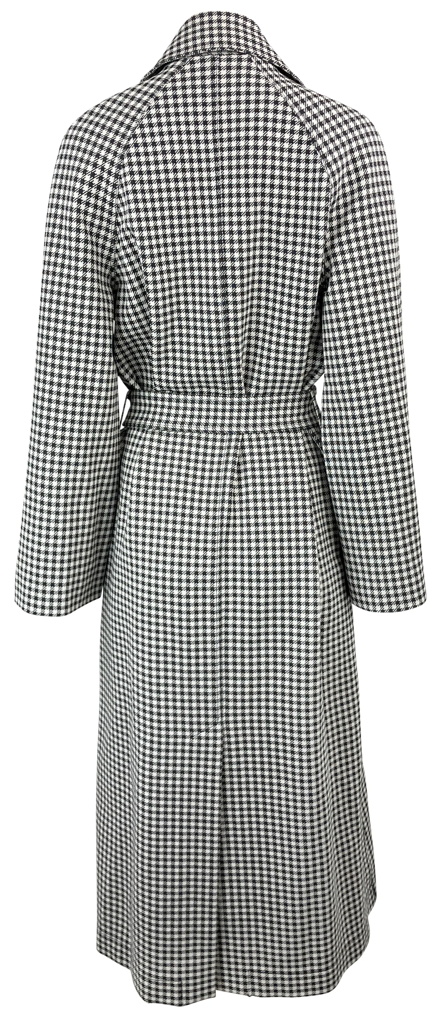 Rosetta Getty Gingham Checked Trench in Black/Cream