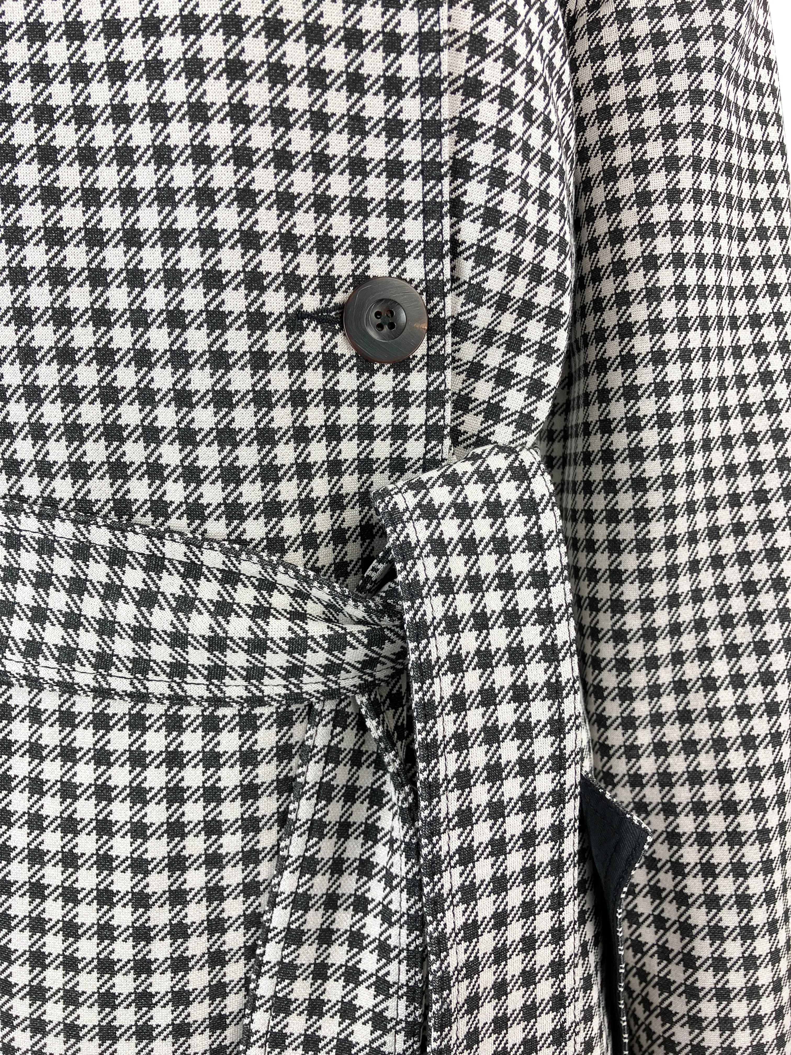 Rosetta Getty Gingham Checked Trench in Black/Cream