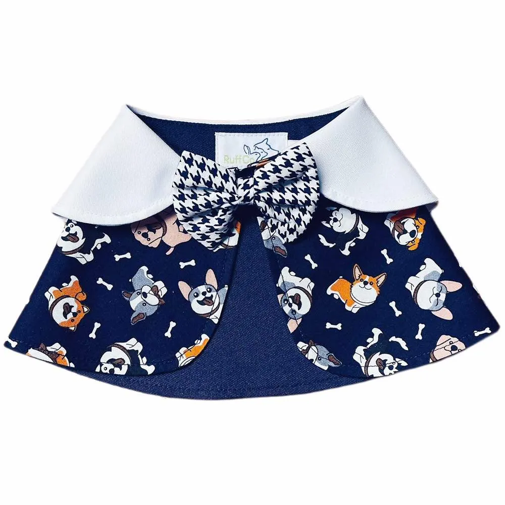 RuffCo Handcrafted Cape For Cats & Dogs (Blue Puppies)