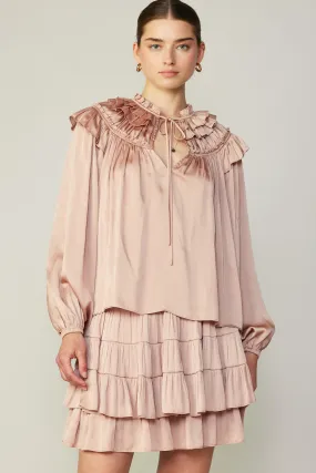 Ruffle Cape Blouse