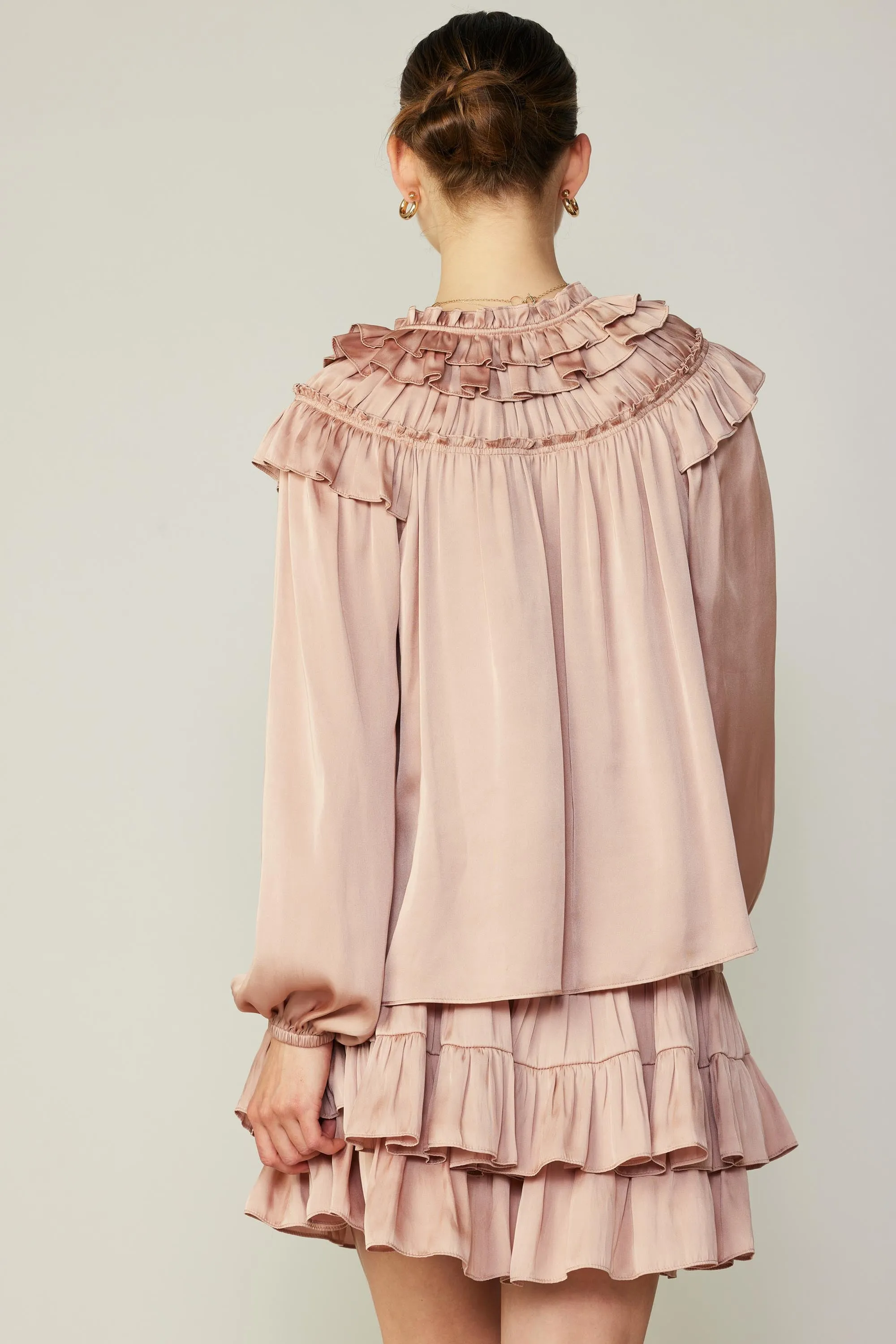 Ruffle Cape Blouse