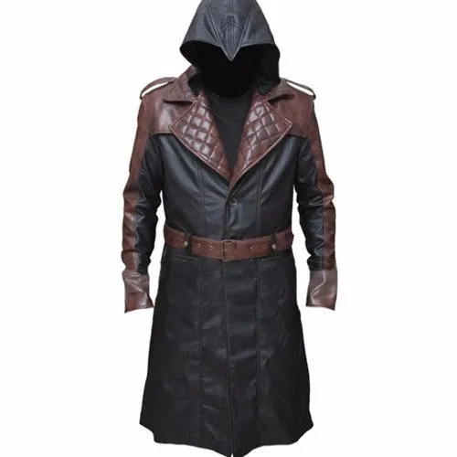 RW Authentic Sheepskin Jacob Frye's Brown Trench Leather Coat from Assassins Creed Syndicate